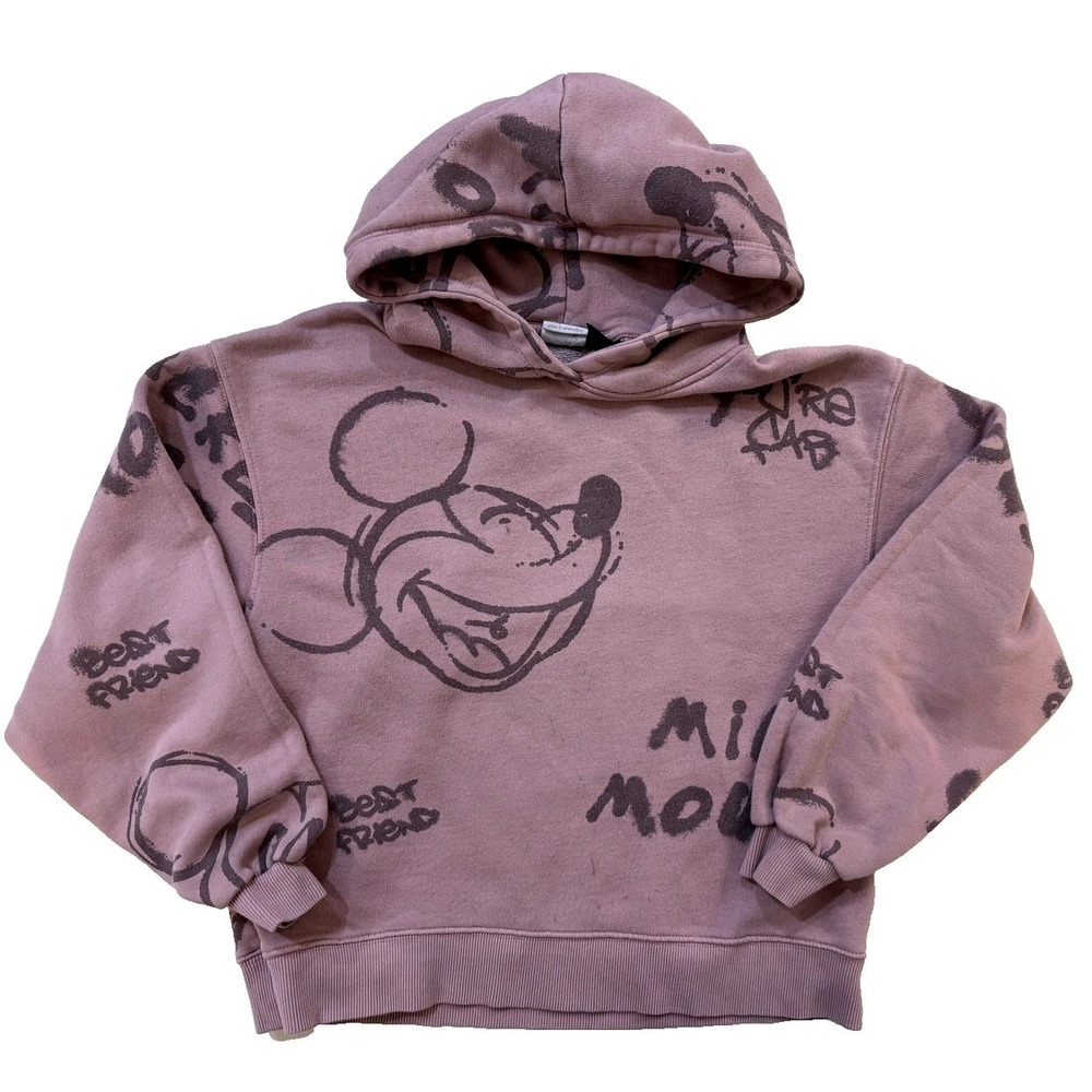 ZARA Disney Mickey Mouse Hoodie Cartooncore Girls 13-14 Purple All Over Print